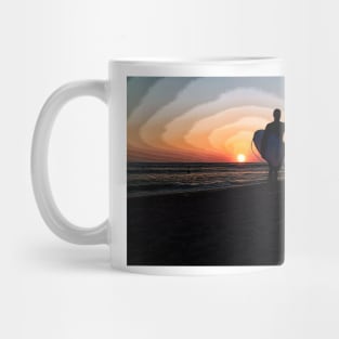 Silhouette of Surfer on Beach Mug